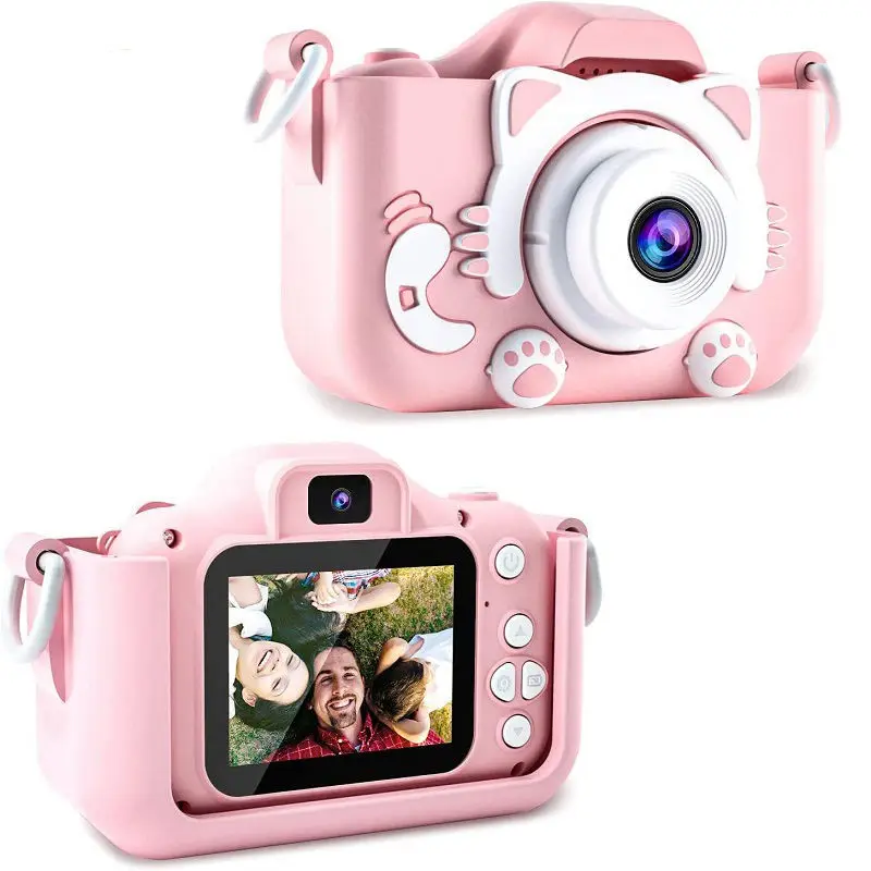 Bestseller digital camera for children's camera kids toy for children with memory card silicone case music 5 games
