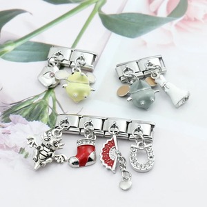 Bracelet à breloques italien Hapiship Fashion Original Daisy Mouse Horseshoe Christmas Sock, vente en gros de bijoux DJ169 - Product Image 3
