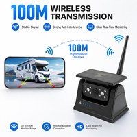 Solar Powered AHD 1080P IP68 Magnetic WiFi Reverse Car Camera 100+M Wireless Front/Rear View Truck RV Van Bus IOS Android App
