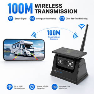 Caméra de recul solaire AHD 1080P IP68 magnétique WiFi pour voiture, caméra de vision avant/arrière sans fil 100+M pour camion, camping-car, fourgonnette, bus, application iOS Android - Product Image 2