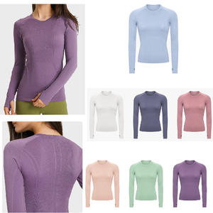 Top sottoscocca senza cuciture da donna con scollo a barchetta Slim Fit a maniche lunghe da donna di moda ospedaliera - Product Image 3