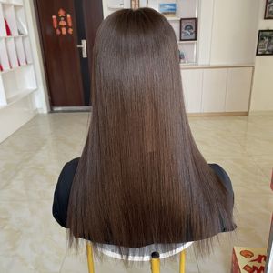 Vente en gros directe d'usine, prêt à être expédié V-YF-2346 # Topper de cheveux humains vierges russes 1C bruns, base en soie 5x6.5, lisses - Product Image 5