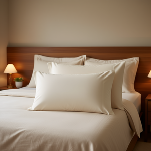 Juego de 2 Fundas de Almohada de Bambú Viscosa de Lujo DB, Color Crema, Certificación Oeko-TEX, Ropa de Cama para el Hogar - Product Image 2