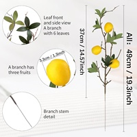 Cabang Buah Pomegranate Lemon Jeruk Plastik Tiruan Realistis Grosir Mewah Buatan Tangan untuk Hari Valentine Paskah