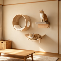 Étagères murales pour chat de qualité supérieure, perchoir en bois massif, lit pour chat, structure d'escalade pour salon
