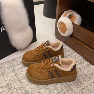 EzeiShoes Baskets pour femmes à semelle épaisse, doublure en toile couleur café, chaudes toutes saisons, chaussures décontractées, semelle intermédiaire en TPU, semelle extérieure en PU, couleur unie - Product Image 5