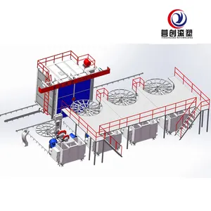 Rotational molding machine and equipment rotational molding for plastic tray making