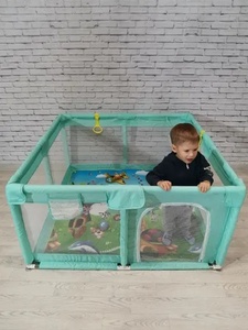 Valla de seguridad de tela gruesa para bebés, parque de bolas rectangular plegable de plástico para interior, <span class=keywords><strong>2023</strong></span> - Product Image 4