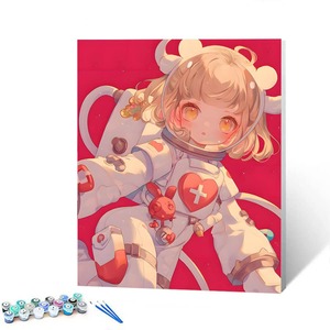 Tranh sơn dầu kỹ thuật số tự làm phim hoạt hình cô gái nghiên cứu trang trí phòng ngủ Tranh sơn dầu vẽ tay - Product Image 6