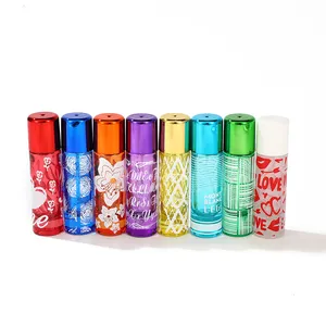 Stampa di bottiglie di profumo in vetro da 30ML design personalizzato popolare con tappo UV in plastica colorata