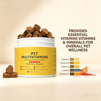 Multivitamines Premium pour Animaux de Compagnie, Friandises Tendres à Mâcher, Saveur Poulet, pour Chiens et Chats, Peau et Pelage Sains, Santé des Articulations, Renforcement du Système Immunitaire