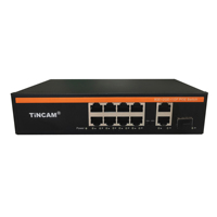 Conmutador POE Inteligente Gigabit TiNCAM OEM SKD de 4/8/16/24 Puertos +1/2 Uplink + Módulo SFP de 1G, Extiende la Red POE a 250m, para Cámaras CCTV