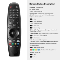 Télécommande vocale universelle pour téléviseurs LG, compatible avec les téléviseurs LCD, LED, 3D, 4K, HDTV et Smart TV, modèles AN-MR18BA, MR19BA, AN-MR20G.