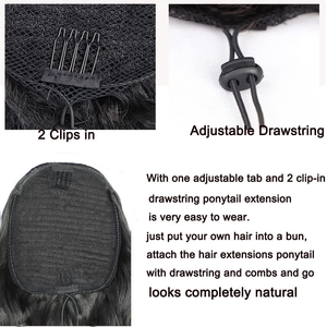 Human <strong>Hair</strong> Blend Ponytails Clip in Drawstring Long <strong>Curly</strong> Ponytail <strong>Hair</strong> <strong>Pieces</strong> Human <strong>Hair</strong> Extensions Ponytail for Beauty Women - Product Image 6
