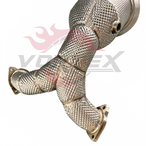 Tuyau de descente en acier inoxydable thermique enveloppé Vortex avec bouclier thermique pour Audi B9 S4 S5 3.0T 2017-2024 – Modèle de tuyau avant à haut débit - Product Image 3