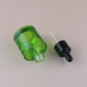 Flacons compte-gouttes en verre transparent vert de luxe pour huile cosmétique, 15 ml, 30 ml, 50 ml, avec sérigraphie couleur - Product Image 5