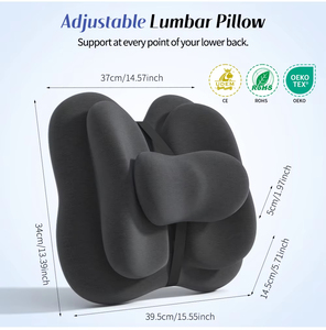 Almohada Ergonómica de Soporte Lumbar, Cojín de Espuma Viscoelástica para el Dolor de Espalda Baja, Personalizable para <span class=keywords><strong>Silla</strong></span> de Oficina y Auto - Product Image 4