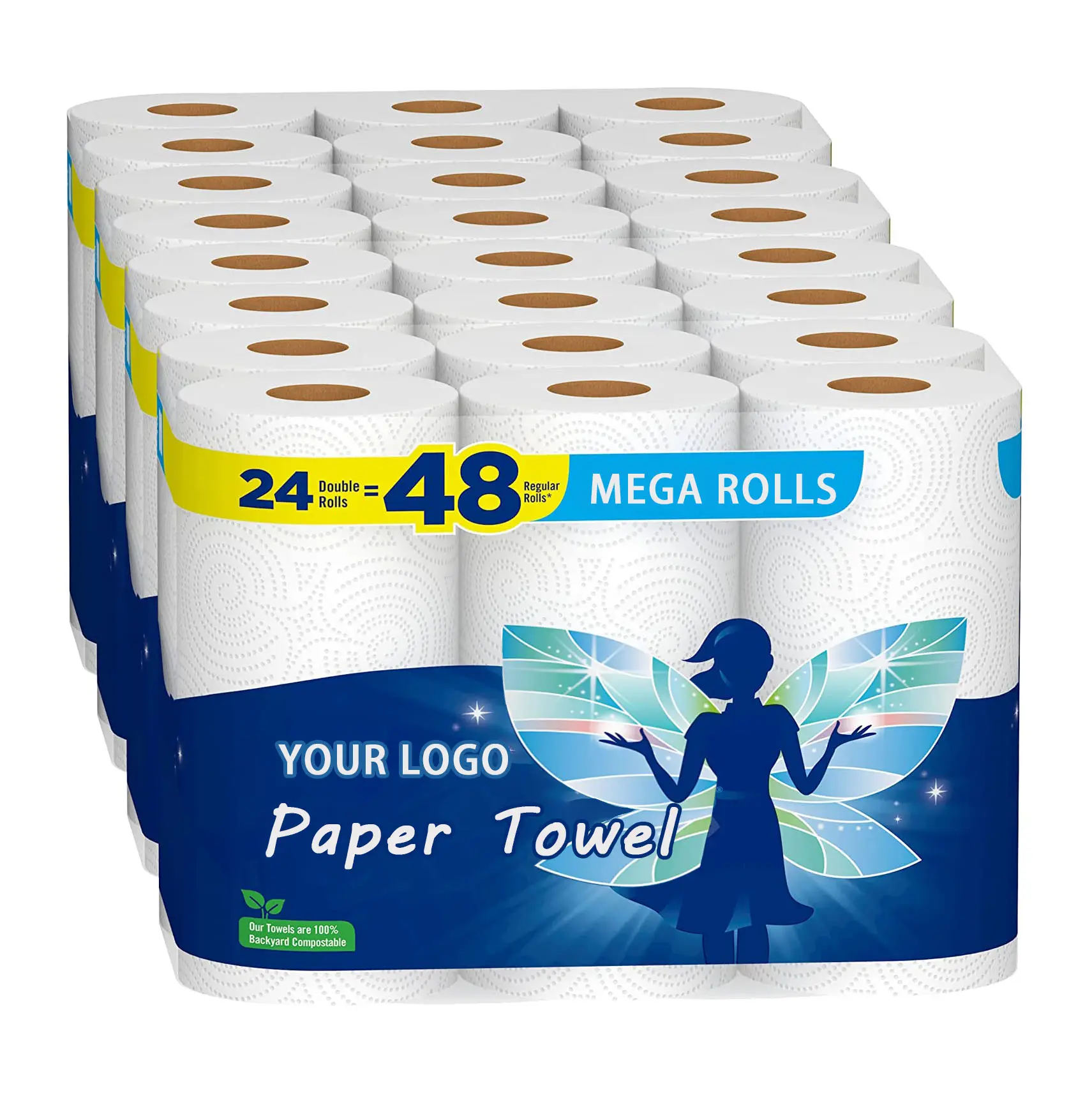Hot bán phân hủy sinh học giấy vệ sinh bột giấy tre nhà vệ sinh mô giấy cuộn