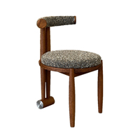 Nouvelles chaises de salle à manger de style chinois moderne, dossier ergonomique, design minimaliste, cadre en bois, coussins en lin pour hôtels et restaurants
