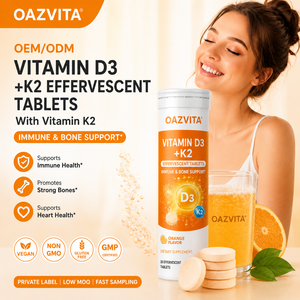OAZVITA OEM Vitamine D3 K2 <span class=keywords><strong>Mag</strong></span> Zine B6 4000 UI Fibres Alimentaires Magnésium 500 mg Complément Vitaminique D3 K2 Comprimés Effervescents - Product Image 1