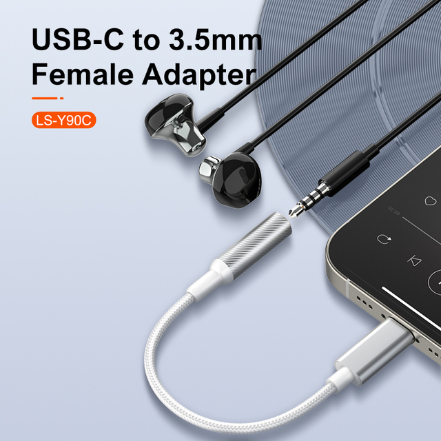 LDNIO LSY90c Speaker Cable 3.5mm Audio Cable Hi-Fi Audio DAC Audio Chip TYPE-C to 3.5MM FEMALE ADAPTER