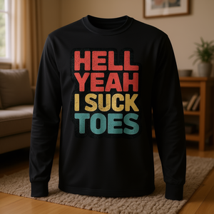 Hell Yeah I Suck Toes - Camiseta retro vintage de manga larga - Product Image 3