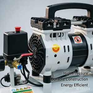 <span class=keywords><strong>Compresseur</strong></span> d'air miniature JR haute pression 8 bars, faible bruit 68 dB, 550 watts, 220 V monophasé, <span class=keywords><strong>sans</strong></span> huile, à piston, avec réservoir - Product Image 2