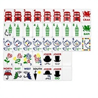 Ensemble de Mahjong américain - Bus à deux étages peint à la main, motif Big Ben Rose, pliable, luxe moderne, divertissement