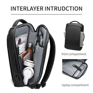 <span class=keywords><strong>Mochila</strong></span> <span class=keywords><strong>kaka</strong></span> <span class=keywords><strong>de</strong></span> cuero para hombre, bolso inteligente a la moda con usb, personalizado, impermeable, para ordenador portátil, 2019 - Product Image 2