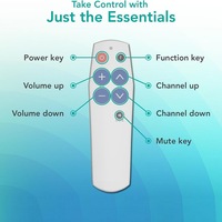 Control Remoto Inteligente con Aprendizaje IR, 7 Botones Grandes, Control Remoto Universal para Clonar y Copiar, para TV, CD, DVD, STB, DVB, Hifi, TV BOX