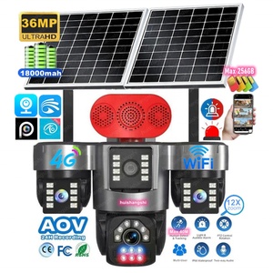 36MP HD 4Lens 3Screens Network 360 Bullet 4g Sim Card Solar Panel Outdoor IP PTZ CCTV <b>Wireless</b> Wifi Surveillance <b>Security</b> <b>Camera</b> - Product Image 1