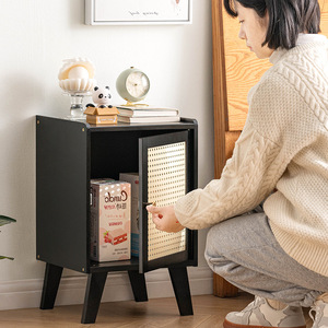 Minimalist bedside <b>table</b>, Japanese style, light luxury <b>small</b> bedside <b>table</b>, multi-functional bedside storage cabinet, not solid - Product Image 3