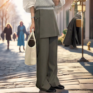 Pantalon décontracté deux pièces pour femme, nouvelle collection Printemps 2026, élégant, respirant, coupe droite et polyvalent, vente en gros - Product Image 2