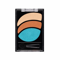Palette de fards à paupières en poudre nacrée - Teintes terre cuite et turquoise, finition scintillante, formule soyeuse et facile à estomper, résistante à l'eau, hautement pigmentée