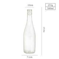 Hete Aanbieding Luxe Transparante 500ml Schuin Schuinlopende Champagnefles Rum Mousserende Water Fruitwijn Sap Glazen Container