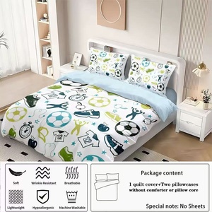 High Quality <strong>Football</strong> Soccer <strong>Duvet</strong> <strong>Cover</strong> Set 3D Digital Printing Designer Famous Brand - Product Image 3