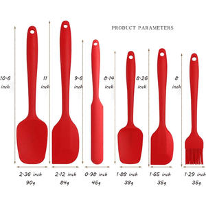 Spatules en silicone antiadhésives personnalisées avec logo, vente en gros, ensemble de spatules de cuisine, résistantes à la chaleur, grattoirs en silicone flexibles - Product Image 4