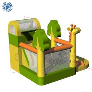 Château gonflable <span class=keywords><strong>de</strong></span> saut, <span class=keywords><strong>girafe</strong></span>, personnalisé, OEM, Style Zoo, ensemble <span class=keywords><strong>de</strong></span> jeux avec glissière et piscine - Product Image 2