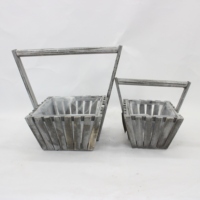 Panier blanc à manche en bois, produits de qualité supérieure, fait à la main, courses pour fruits, coffret cadeau, nouveauté