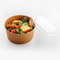 Fabricant fournisseur 750/1300ml boîte à salade jetable recyclable de qualité alimentaire boîte en papier kraft pour aliments chauds, soupes, salades