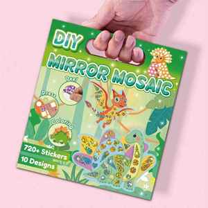 Autocollants mosaïques dinosaures très demandés pour enfants, DIY, correspondance des couleurs, éveil éducatif, étiquettes décoratives - Product Image 6