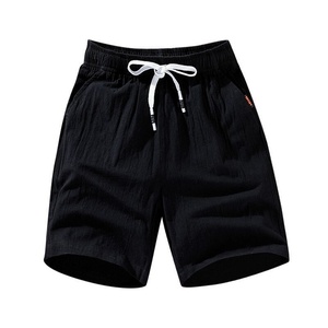 Pantalones Cortos de Lino de Verano de Talla Grande, Esenciales, Casuales, Lisos, con Cintura Elástica, Bolsillos, Holgados, Versátiles, Deportivos, para Playa - Product Image 4