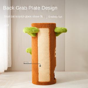 Mehrstufiger Kratz baum turm Nachhaltiger Massivholz-Katzen kletter rahmen Sisal-Kratz bäume Filzbett Hängematte Versteck höhle - Product Image 4