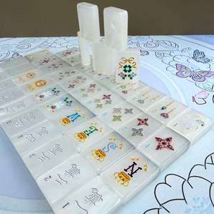 High-quality Hot Sale Luxury Acrylic White Pearl Shell American Mahjong Tiles Set Portable Indoor Family Casino <b>Entertainment</b> - Product Image 3