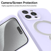 Étui de téléphone magnétique à succion en silicone liquide de couleur personnalisée support de support d'anneau housse de protection personnalisée pour iPhone 16 15 Pro