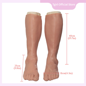 Silicone Réaliste Peau Artificielle Faux <span class=keywords><strong>Jambe</strong></span> Pieds Couverture Prothèse Pied Cicatrice Couverture Manches Halloween Cosplay - Product Image 2