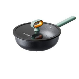 Frying Pan Nonstick Wok 32Cm Induction Gas Stove Compatible With Lid Titanium Coating - Product Image 1
