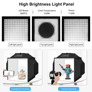 PULUZ Nuovi Arrivi Kit di Illuminazione per <span class=keywords><strong>Studio</strong></span> Fotografico 40cm, Light Box Portatile, Tenda per Fotografia - Product Image 5