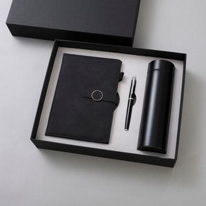 Set de Regalo Promocional al por Mayor de Cuaderno de Cuero PU Gris de Lujo con Bolígrafo, Diario Personalizado, Termo y Botella de Agua - Product Image 3