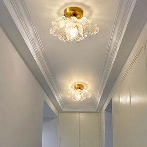 Lámpara LED de techo con forma de flor de loto para pasillo, lámpara colgante moderna Simple de resina pequeña para balcón, entrada de escalera, guardarropa - Product Image 4